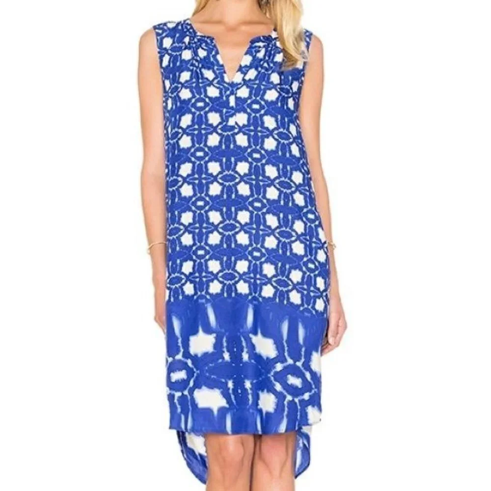 Velvet by Graham and Spencer Sleeveless Blue Bonita Atlantis Shift Dress Small
